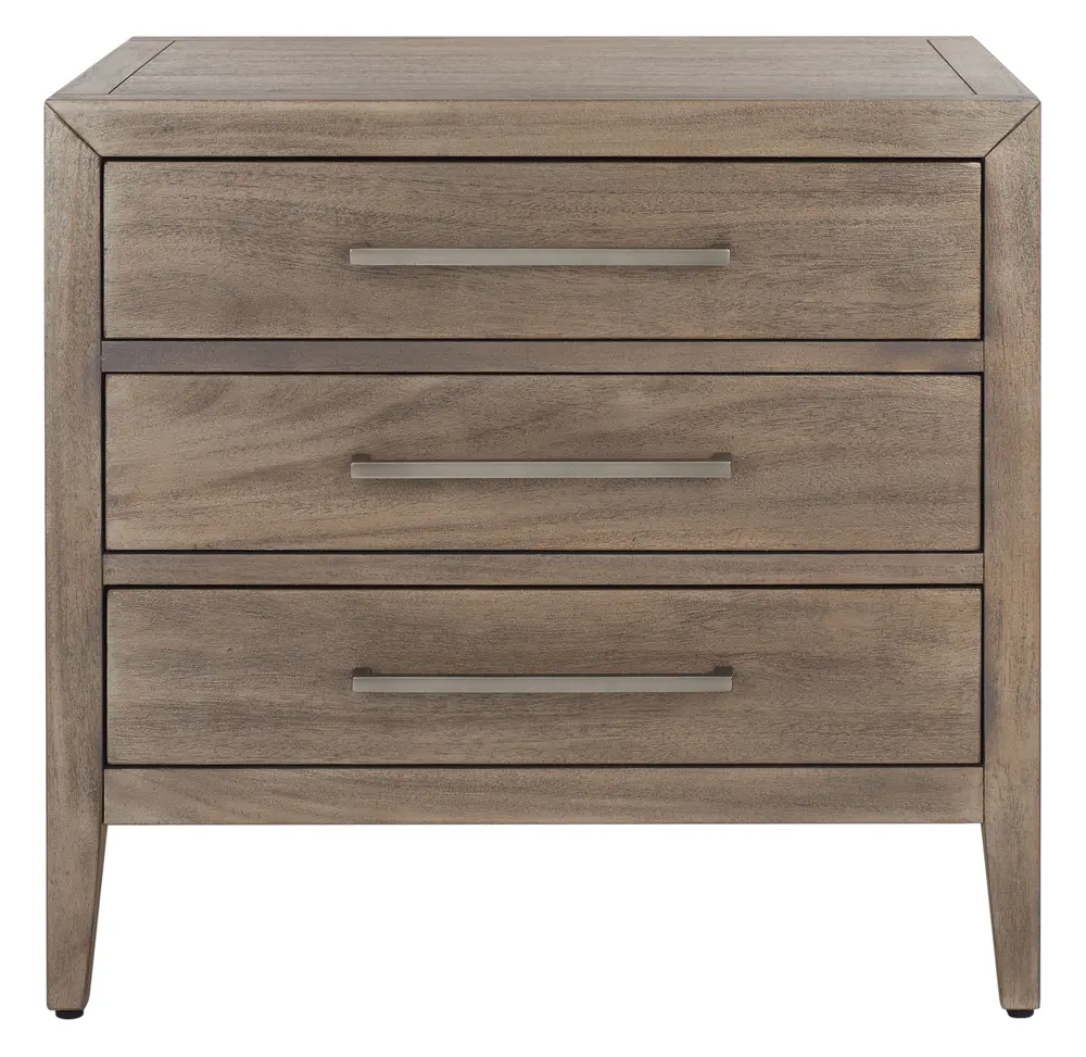 Ariella 3 Drawer Wood Nightstand