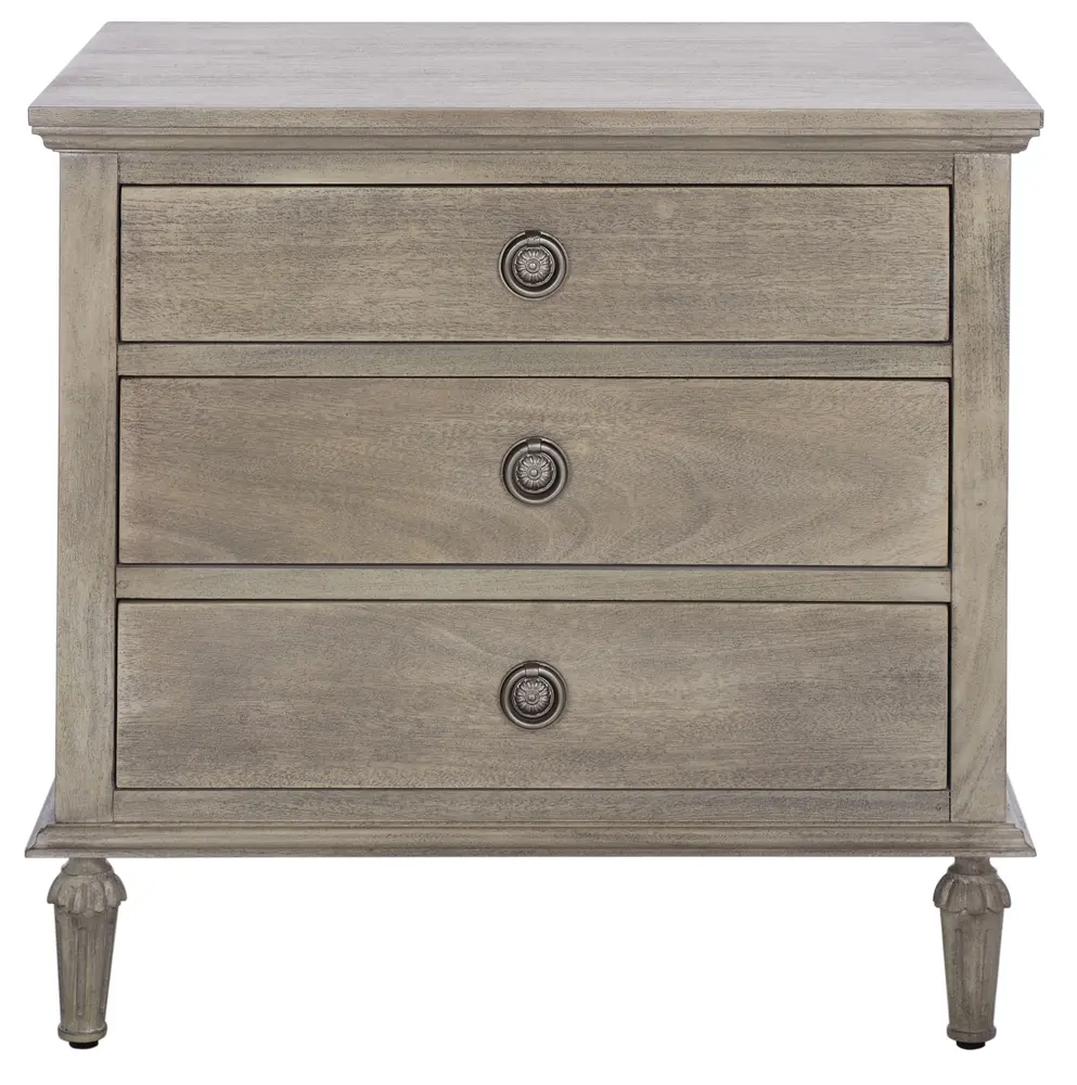 Lisabet 3 Drawer Wood Nightstand