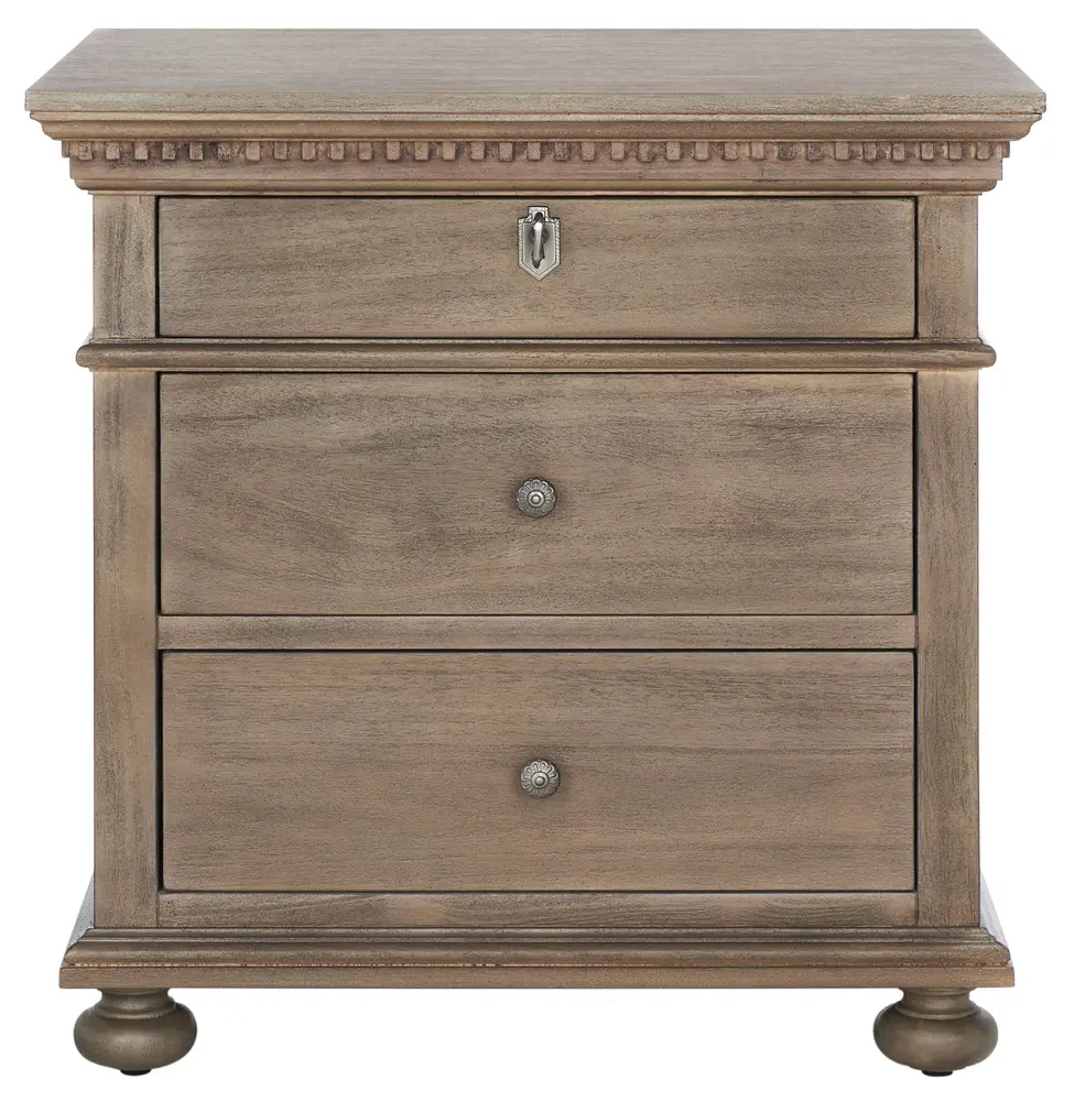 Allisyn 3 Drawer Wood Nightstand