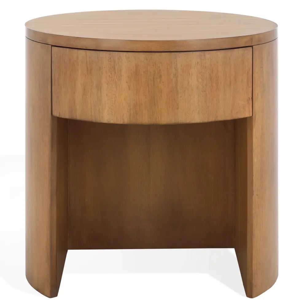 Daiya Round 1 Drawer Wood Nightstand