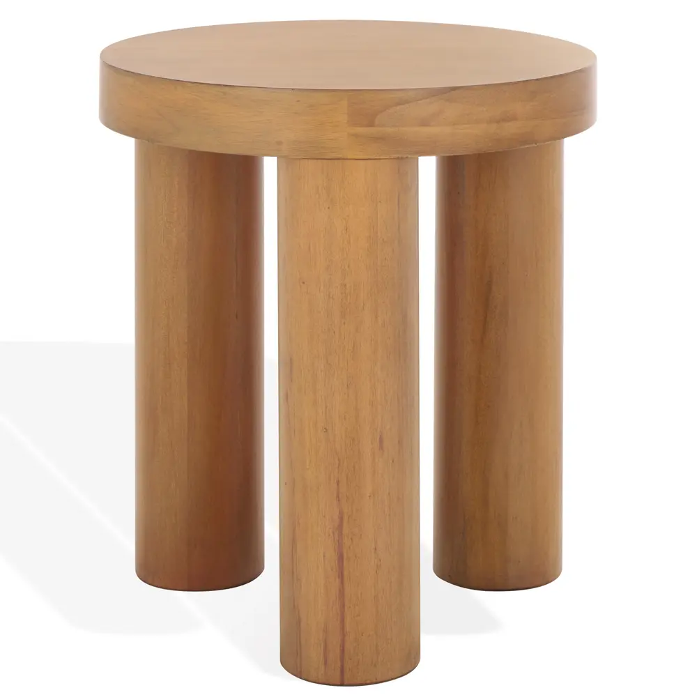 Bary Round 3 Leg Wood Accent Table