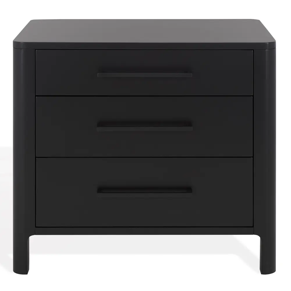 Abbiava 3 Drawer Wood Nightstand