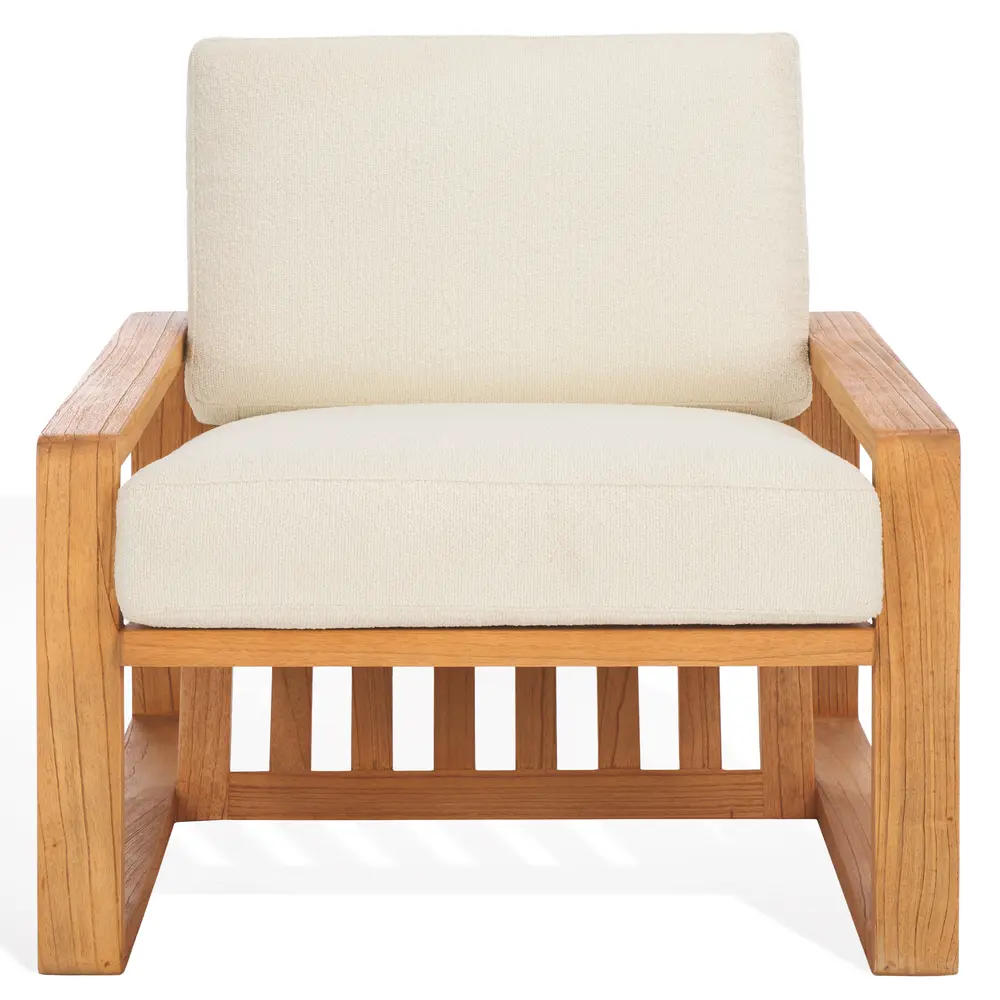 Decarlo Boucle Wooden Frame Accent Chair