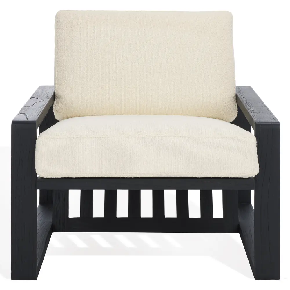 Decarlo Boucle Wooden Frame Accent Chair