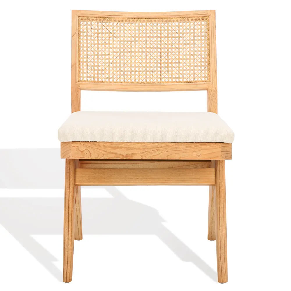 Jaqueline Boucle And Rattan Back Dining Chair