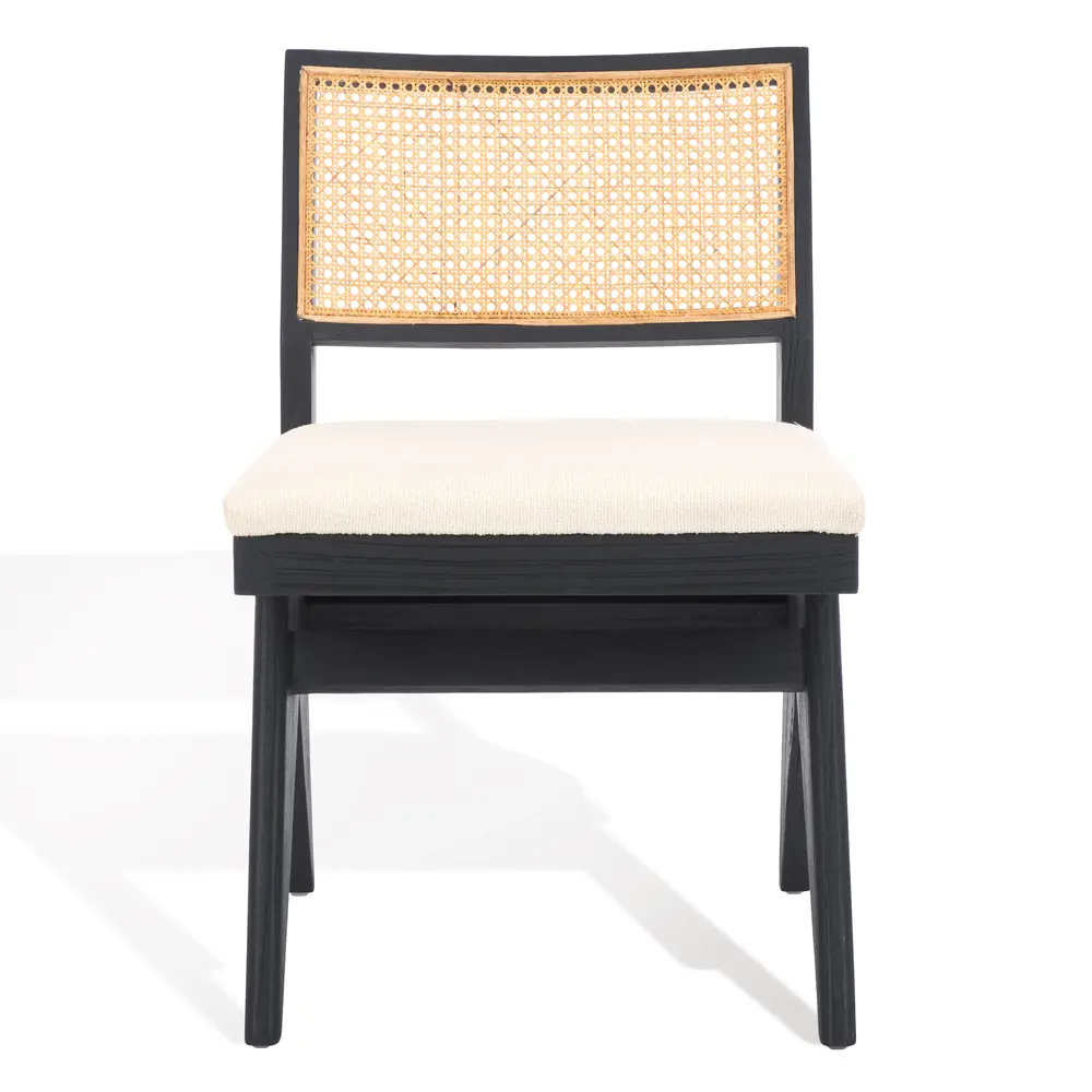 Jaqueline Boucle And Rattan Back Dining Chair
