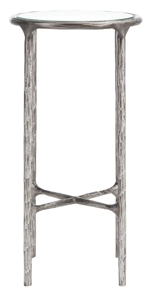Jessa Forged Metal Tall Round End Table