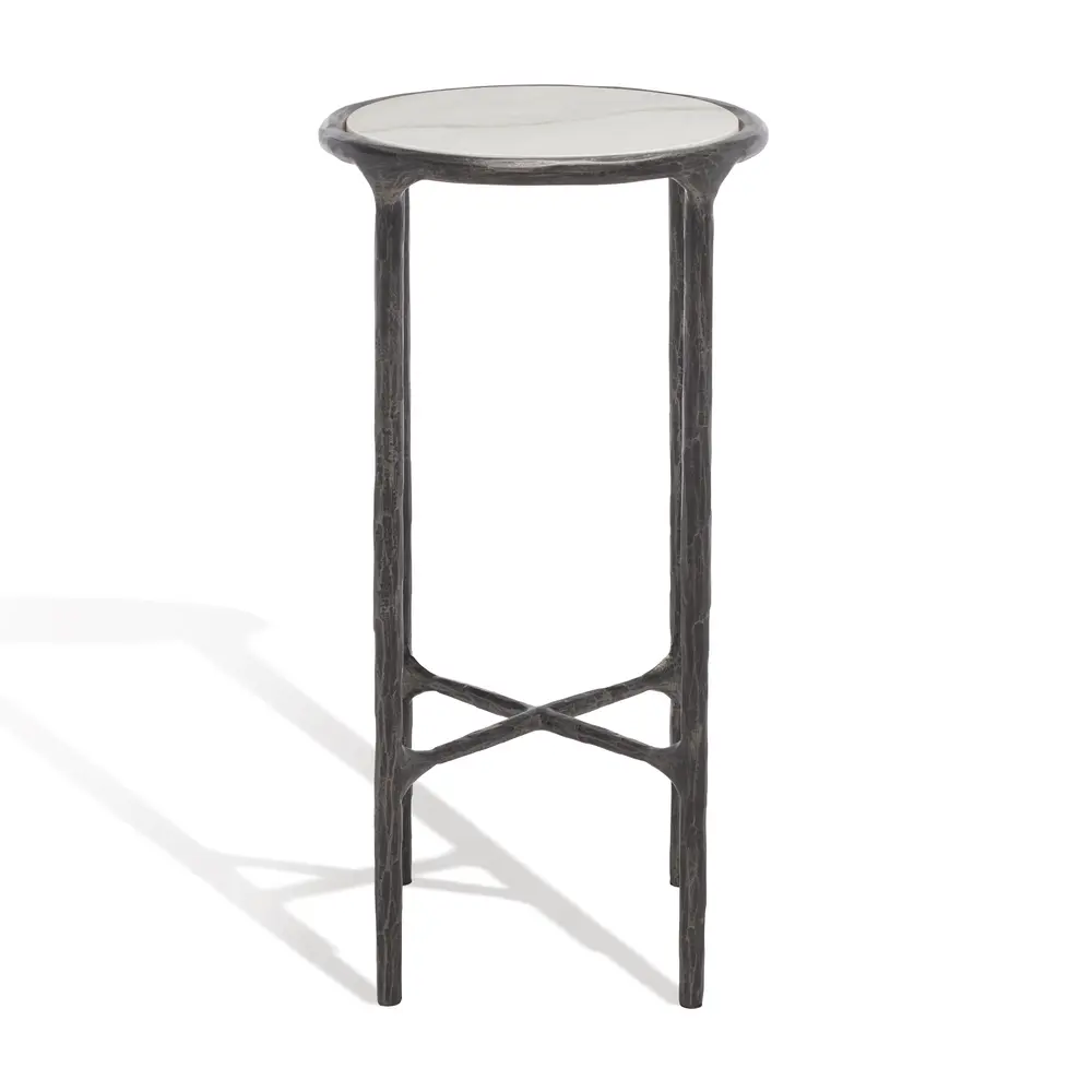 Jessa Forged Metal Tall Round End Table