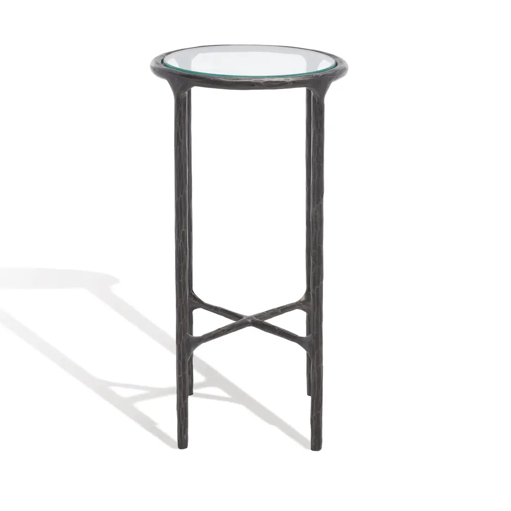 Jessa Forged Metal Tall Round End Table