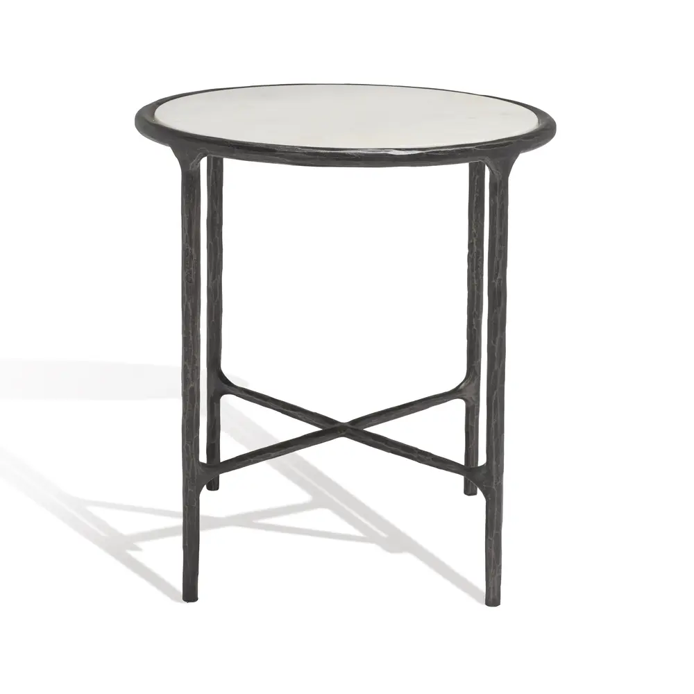 Jessa Forged Metal Round End Table