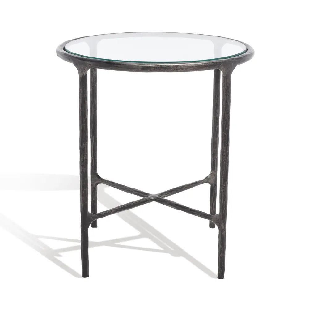 Jessa Forged Metal Round End Table