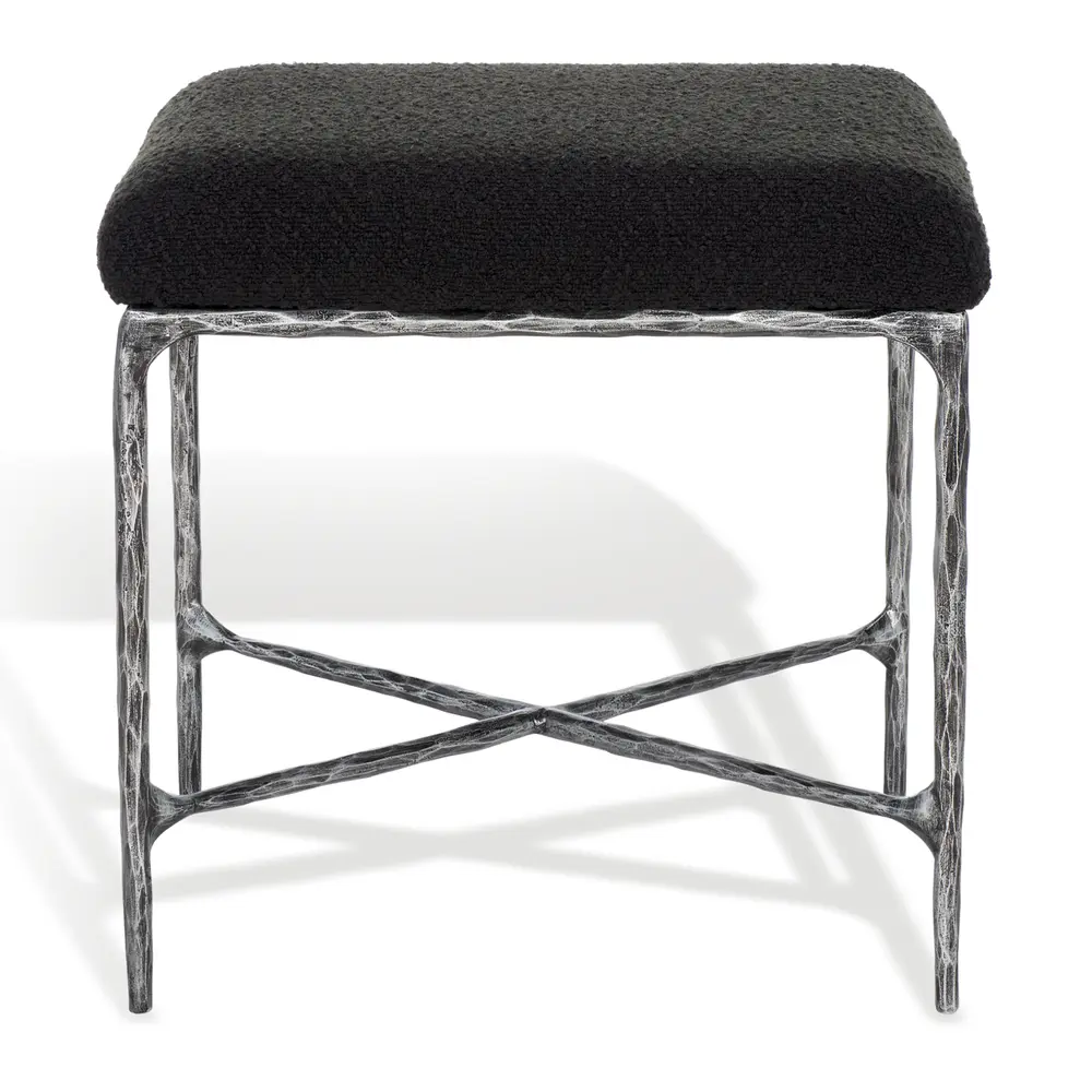 Mandy Boucle And Metal Ottoman
