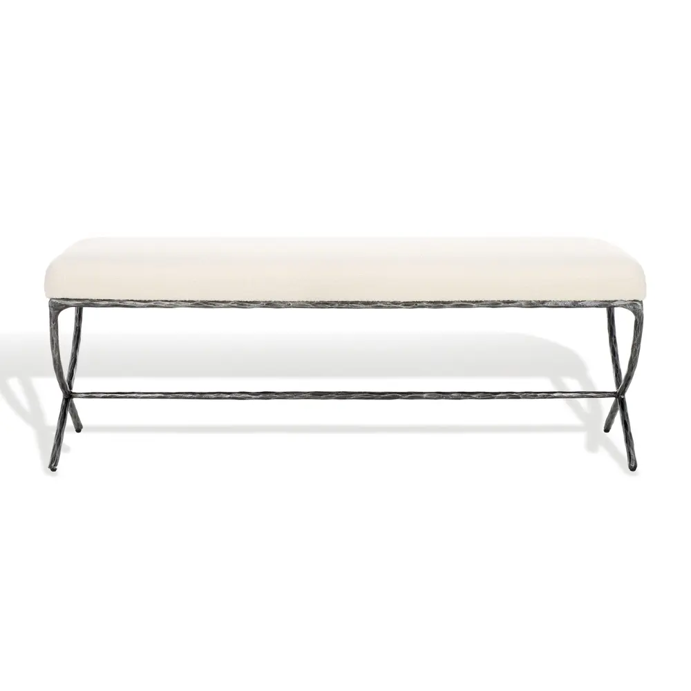 Janeen Boucle And Metal Bench
