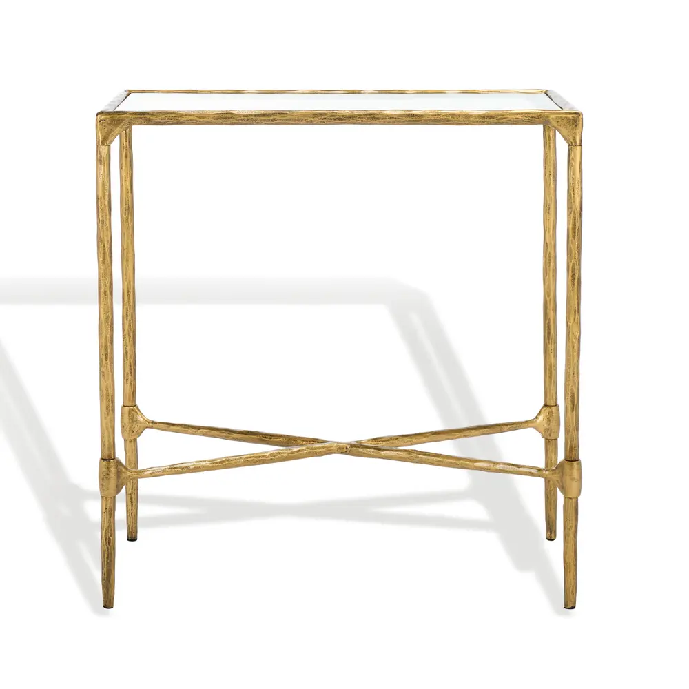 Isabellina Metal And Glass Accent Table