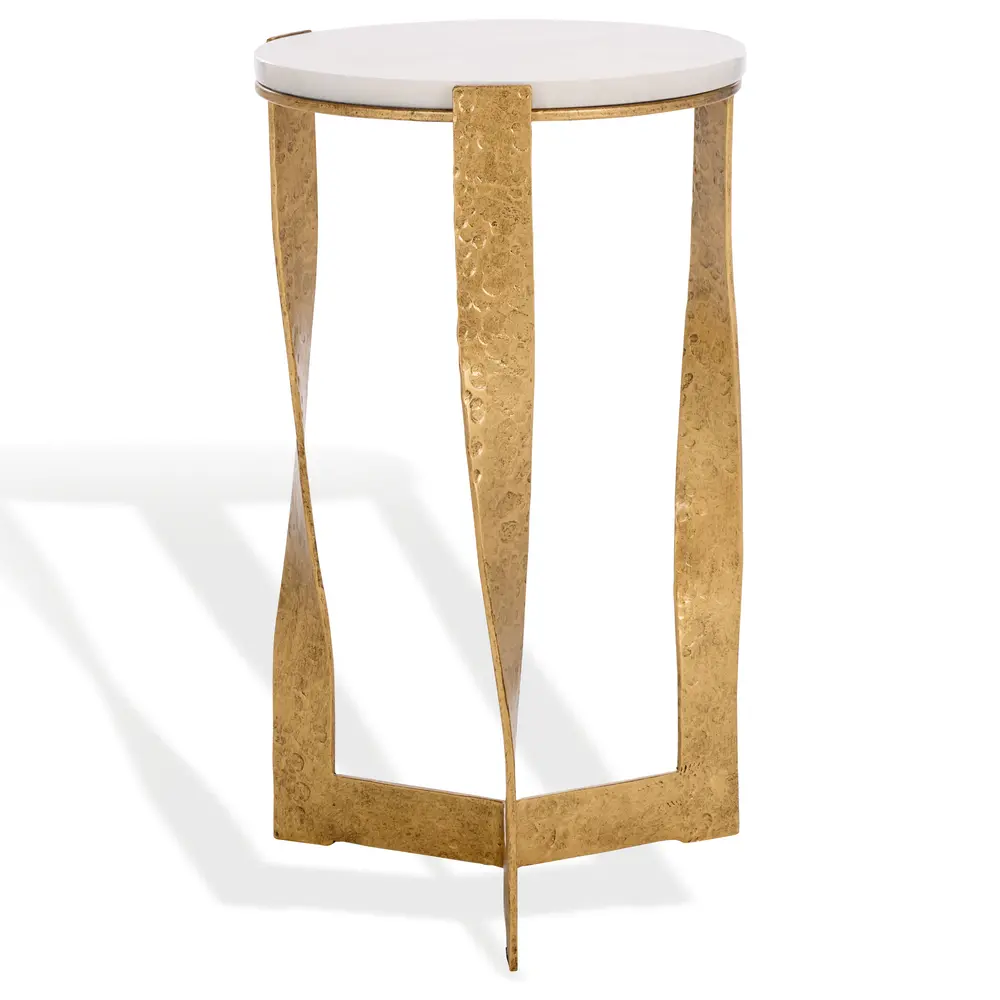 Raynie Metal And Marble Accent Table