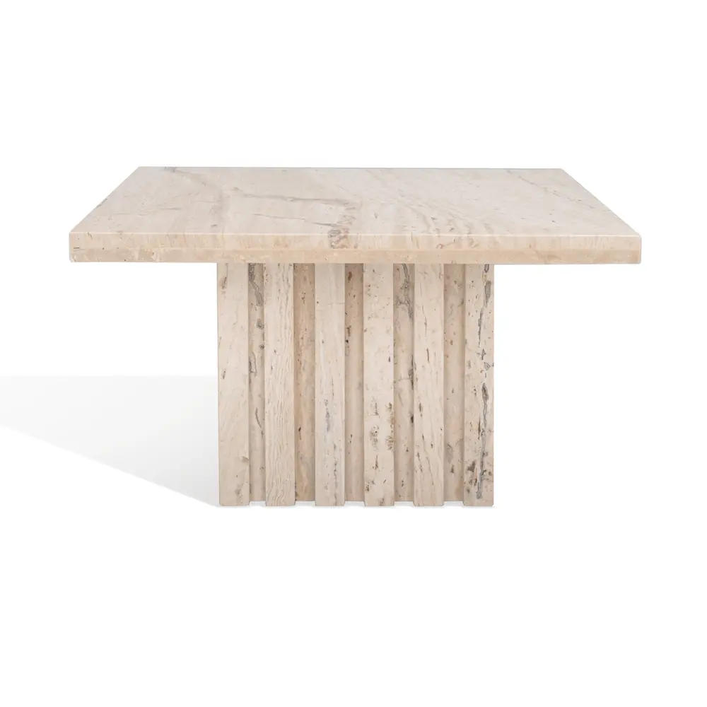 Olivia Square Travertine Accent Table