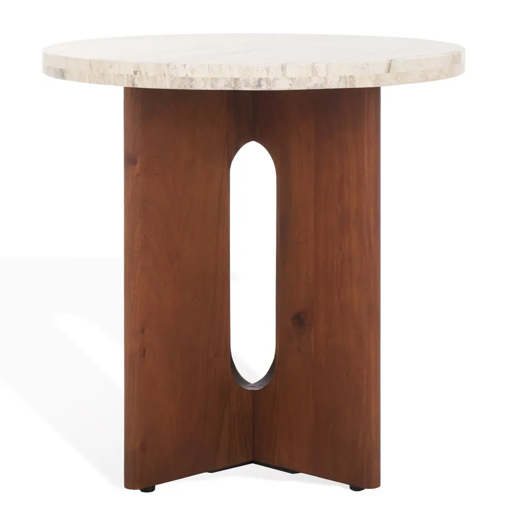 Shayna Travertine Accent Table