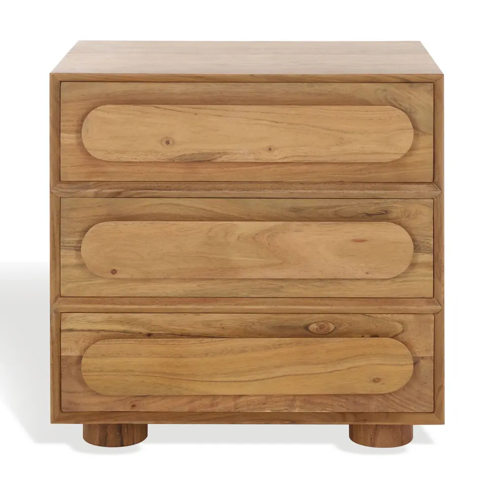 Lesliette 3 Drawer Wood Nightstand