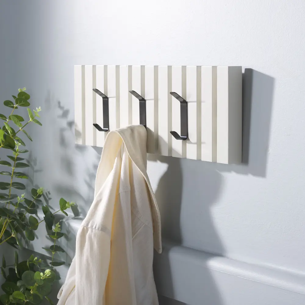Cato 3 Hook Wall Mounted Coat Rack