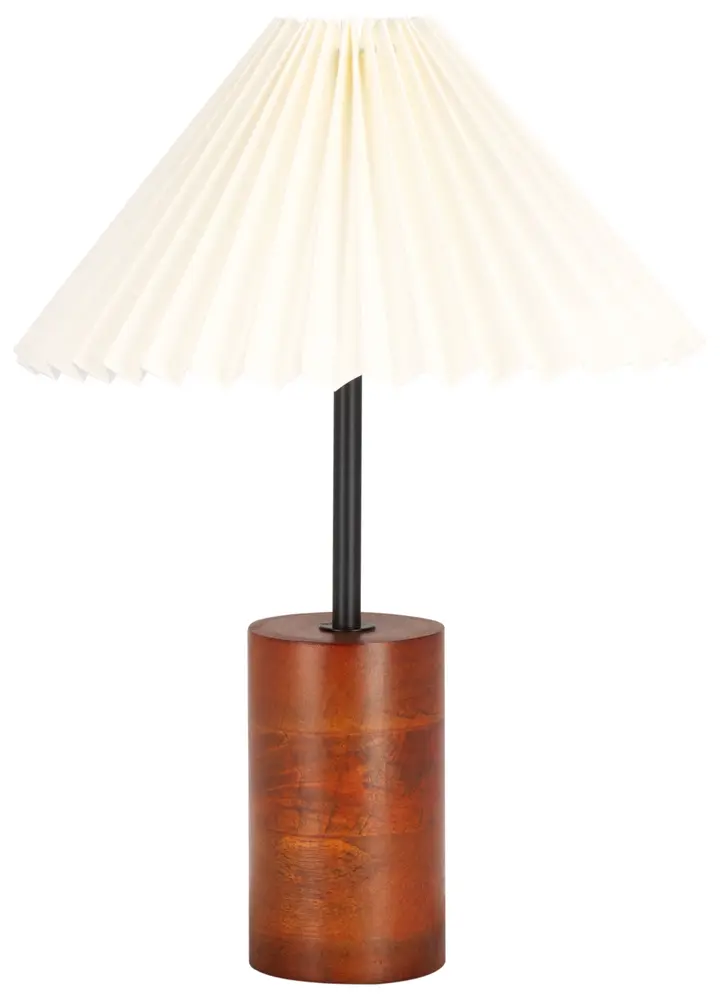 Dani, 15.75 Inch, Walnut/Black, Mango Wood/Iron Table Lamp