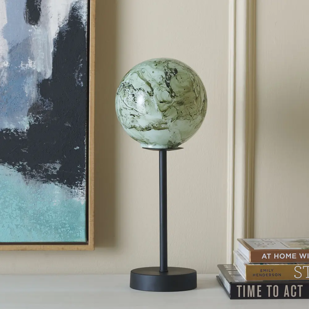Zadie, 15.5 Inch, Black/Multi, Iron/Glass Table Lamp