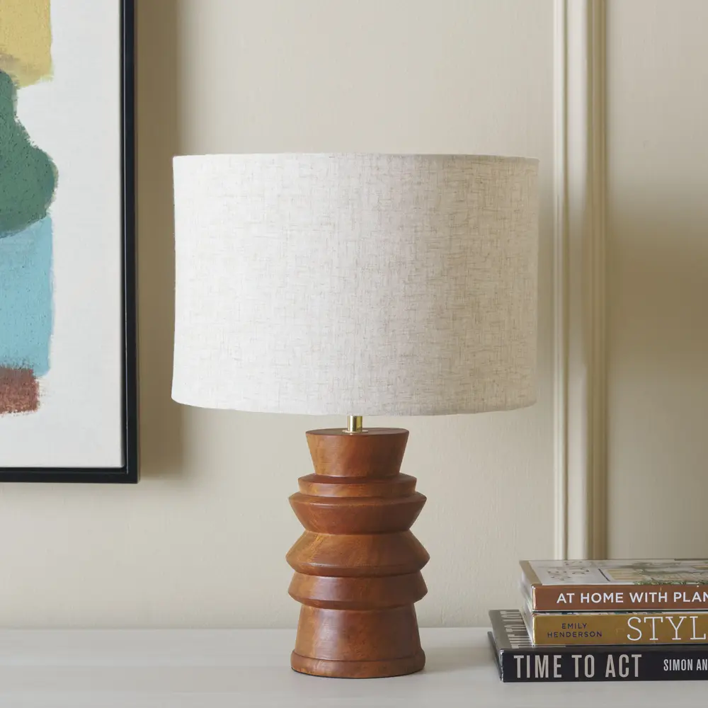 Rodi, 17 Inch, Natural, Wood/Iron Table Lamp