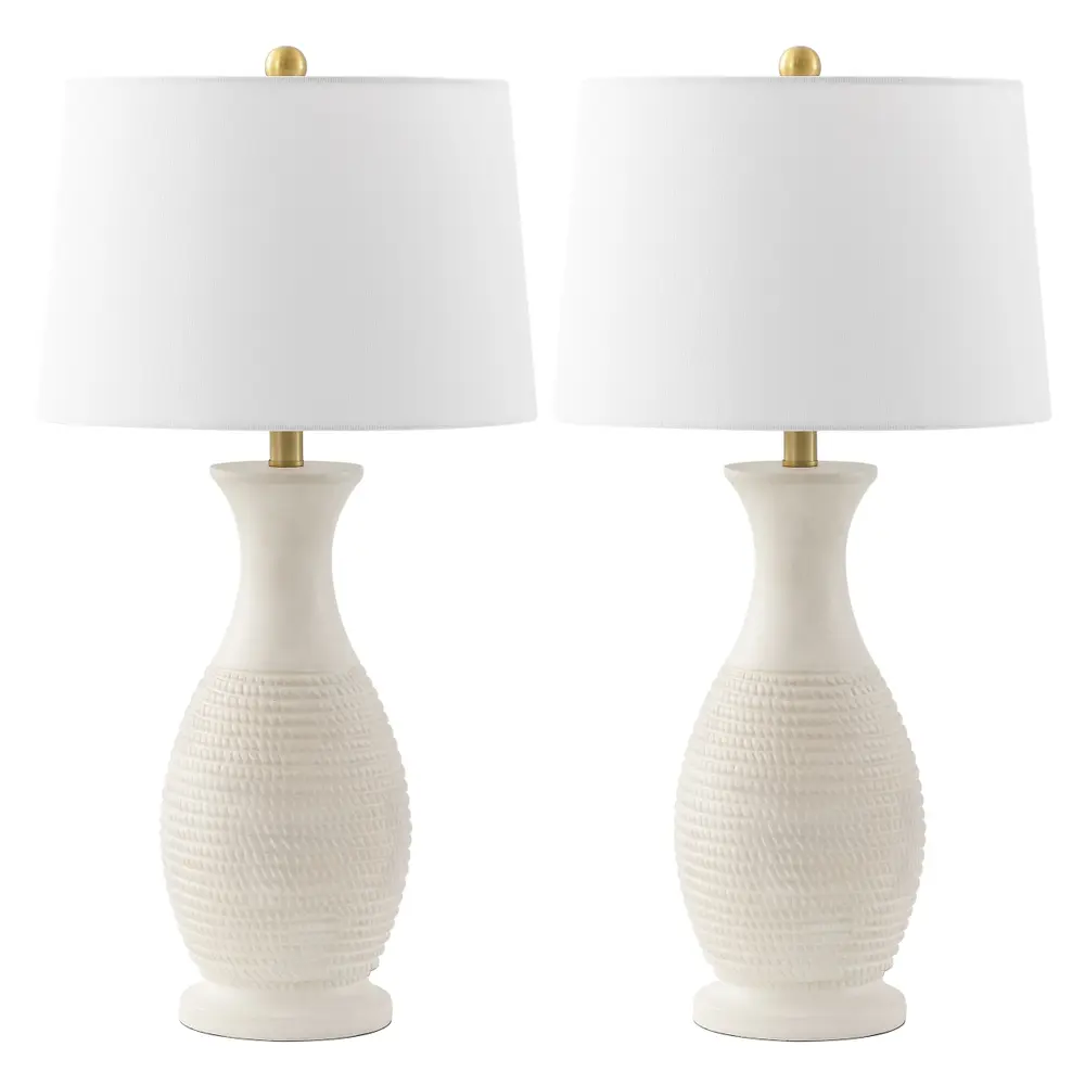 Bentlee, 30 Inch, Bone, Polyresin Table Lamp Set Of 2