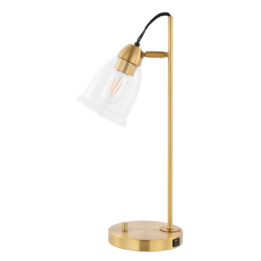 Gibson, 22 Inch, Gold, Iron Table Lamp W/ Usb Port?