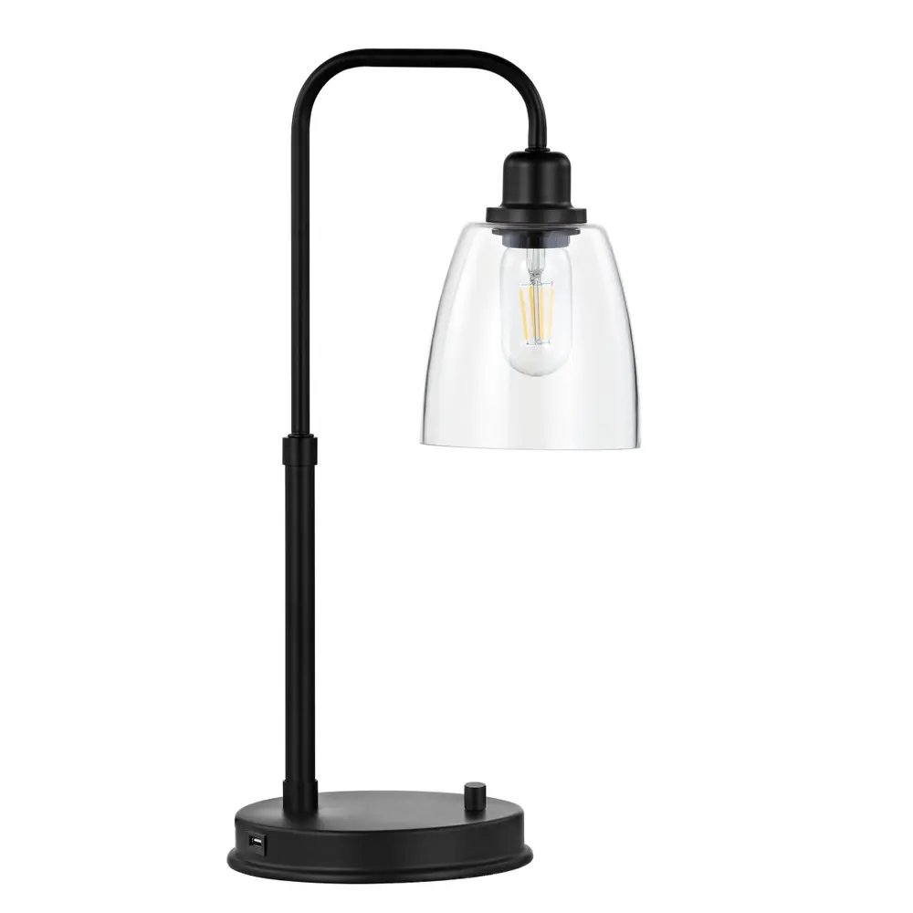 Kashton, 20 Inch, Black, Iron Table Lamp W/ Usb Port