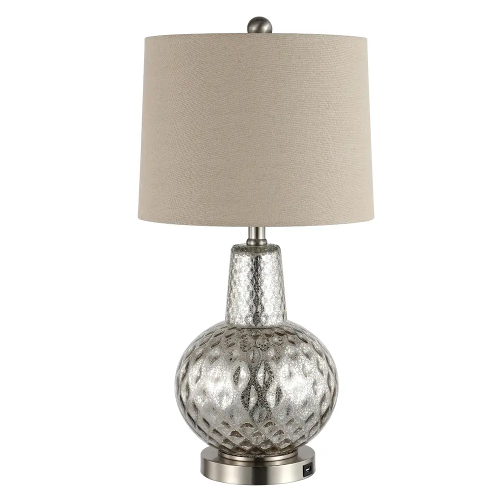 Atlas, 23.5 Inch, Mercury, Table Lamp W/ Usb Port