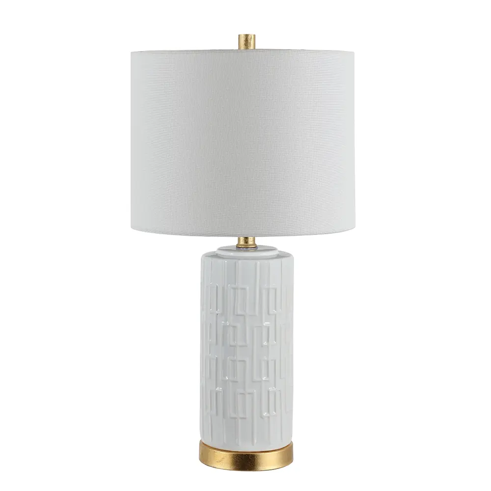 Pehonix, 25.5 Inch, White/Gold, Ceramic Table Lamp