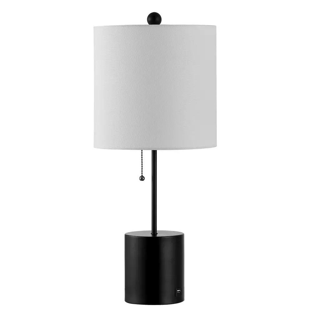 Dalra, 25 Inch, Black, Iron Table Lamp W/ Usb Port