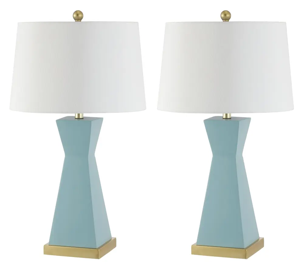 Onder, 27 Inch, Robins Egg Blue, Resin Table Lamp Set Of 2