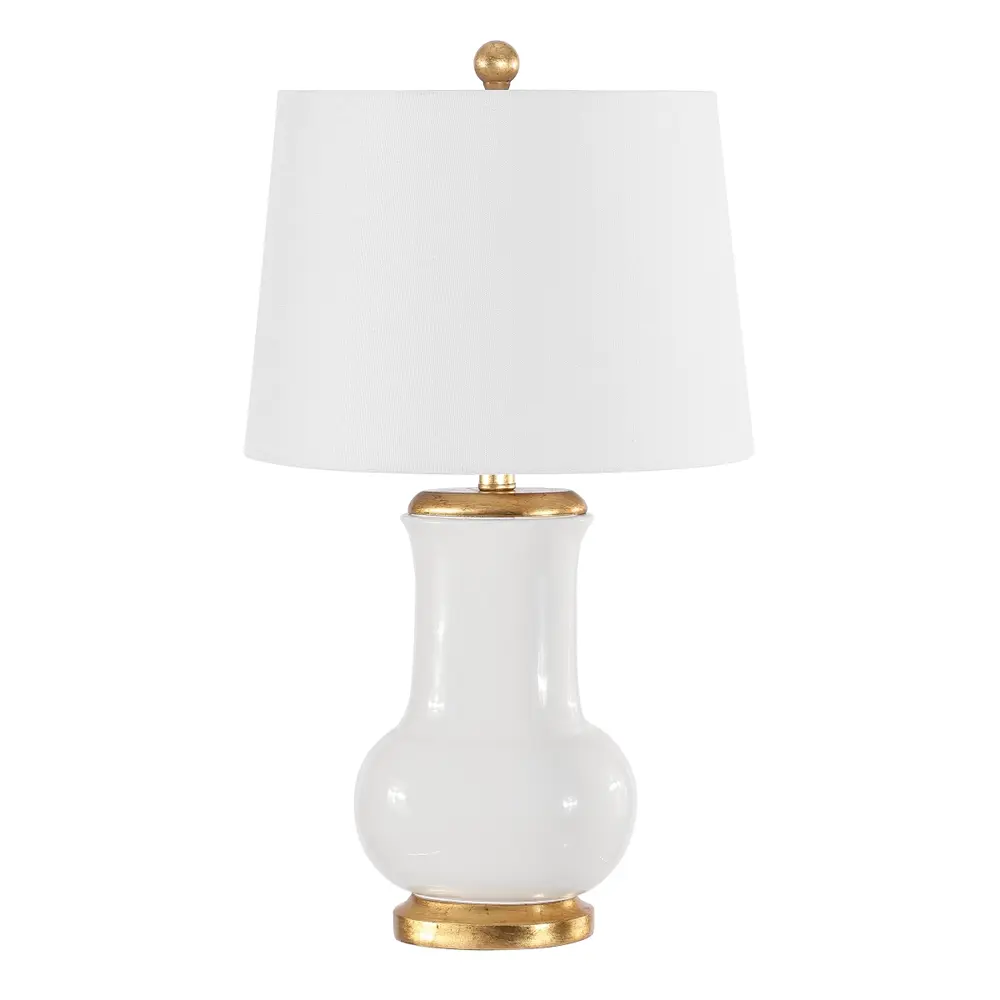 Emberson, 25 Inch, Ivory/Gold, Ceramic Table Lamp