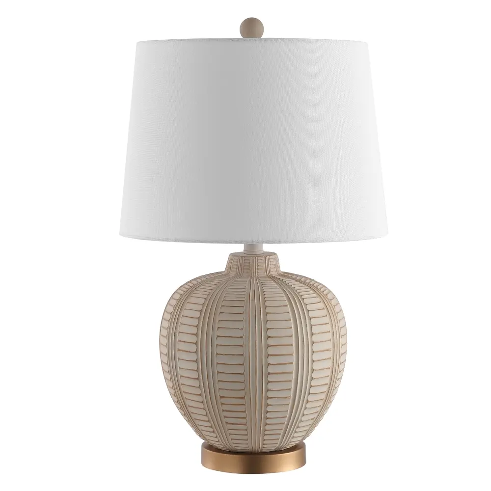 Marrla, 23.5 Inch, Cream, Resin Table Lamp W/ Usb Port?