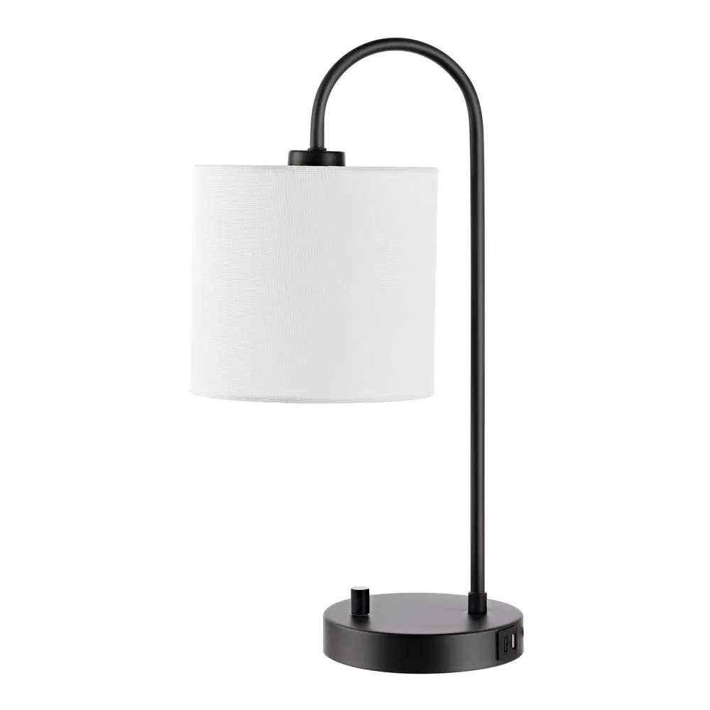 Lybrin, 19.25 Inch, Black, Iron, Table Lamp W/ Usb Port