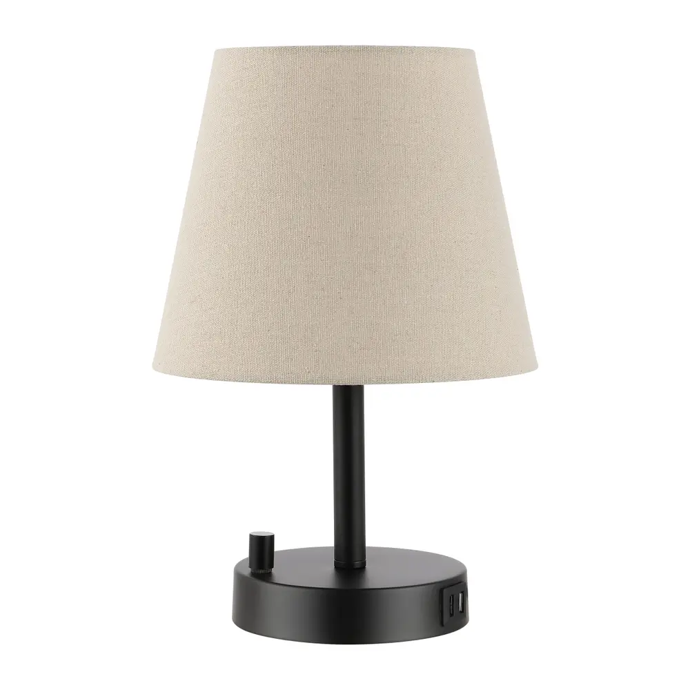 Dexter, 13.5 Inch, Black, Iron Table Lamp W/ Usb Port
