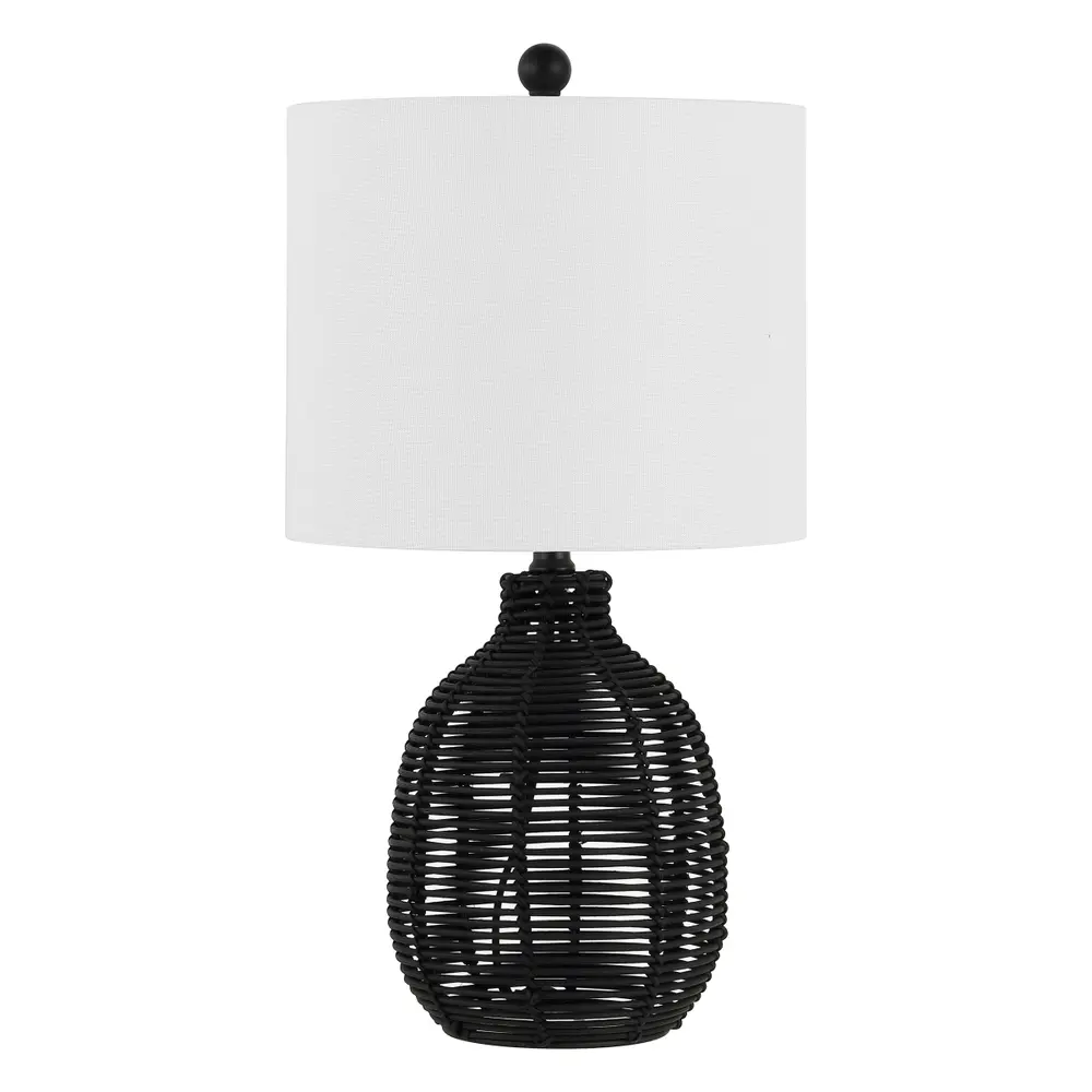Oroya, 23 Inch, Black, Rattan Table Lamp