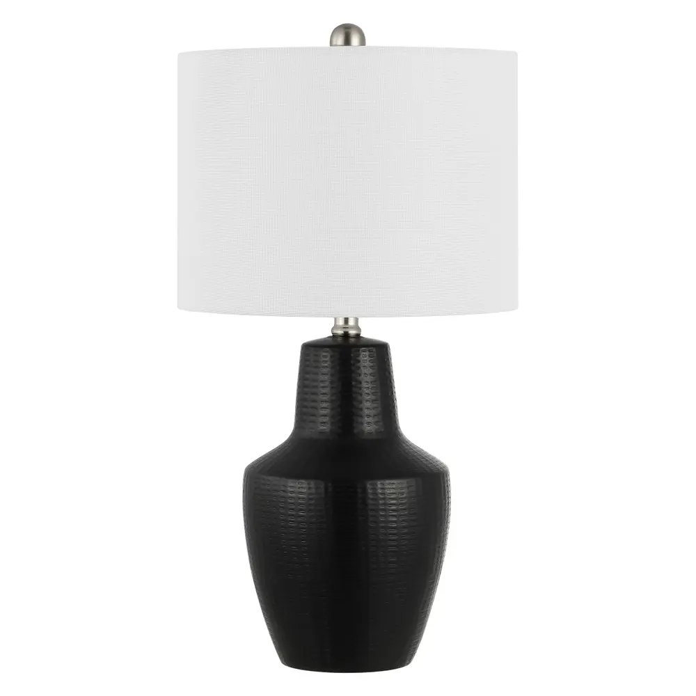 Voetta, 23 Inch, Black, Ceramic Table Lamp