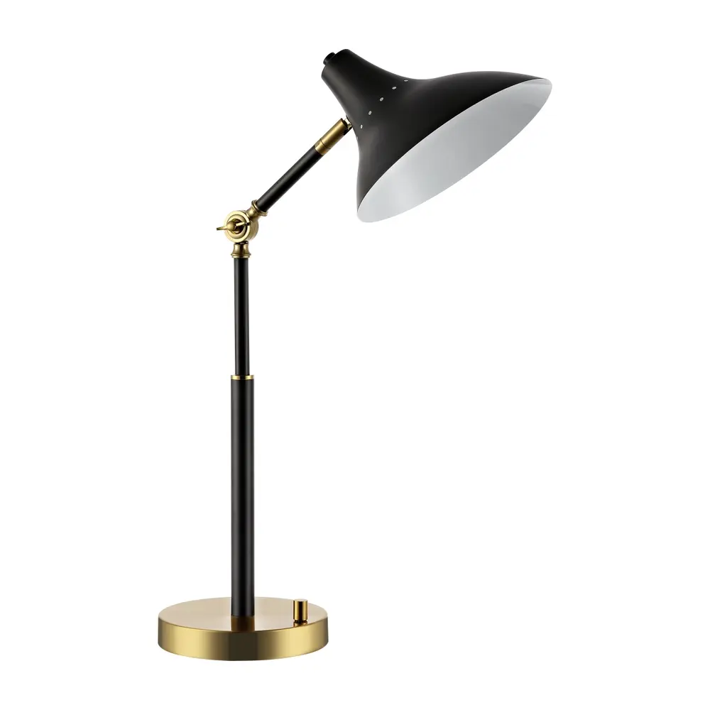 Author, 23 Inch, Black/Brass, Iron Table Lamp W/ Usb Port
