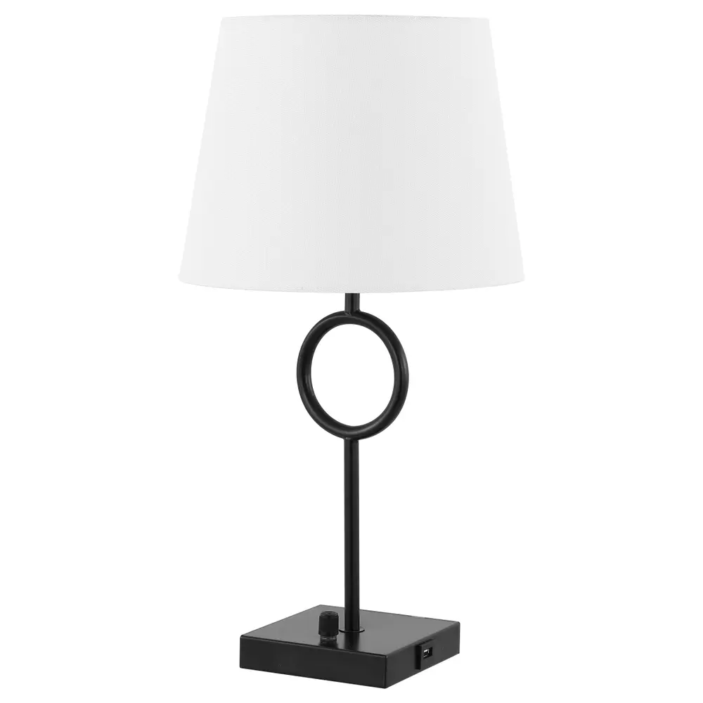 Vynn, 19 Inch, Black, Iron Table Lamp W/ Usb Port