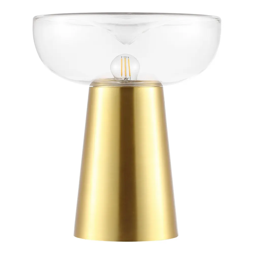 Vassar, 12.75 Inch, Brass/Clear, Glass/Iron Table Lamp