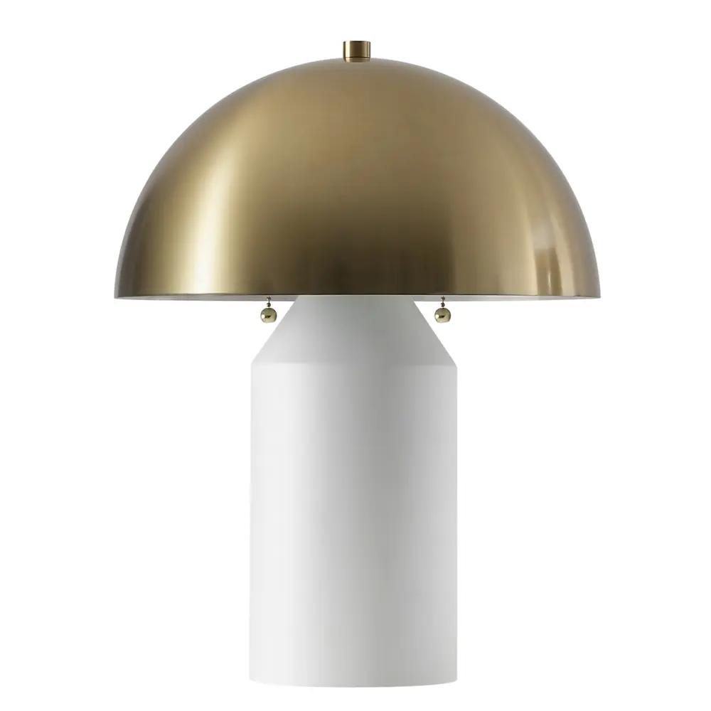 Jove, 18 Inch, White/Brass, Metal Table Lamp