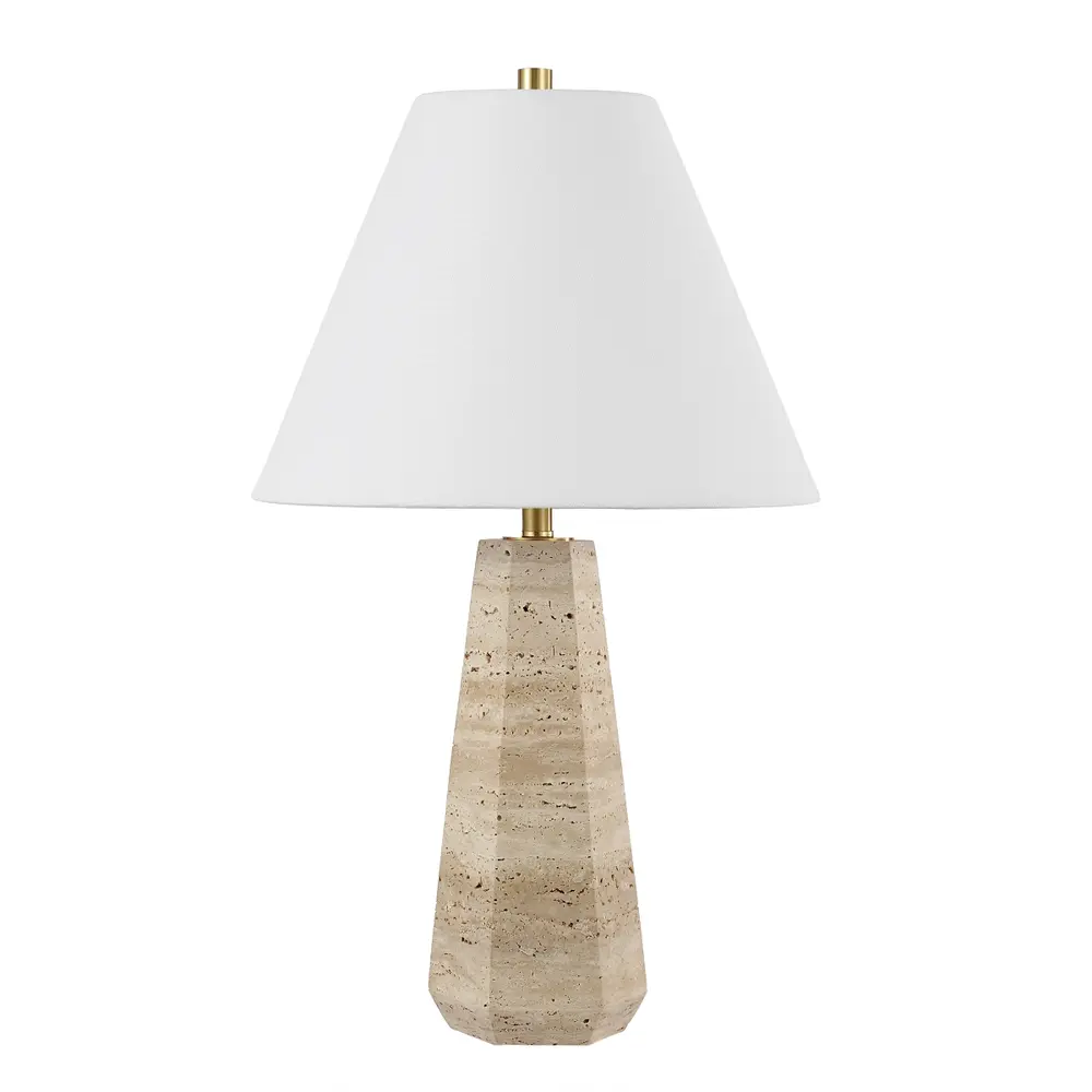 Calla, 23.5 Inch, Stone, Travertine Table Lamp