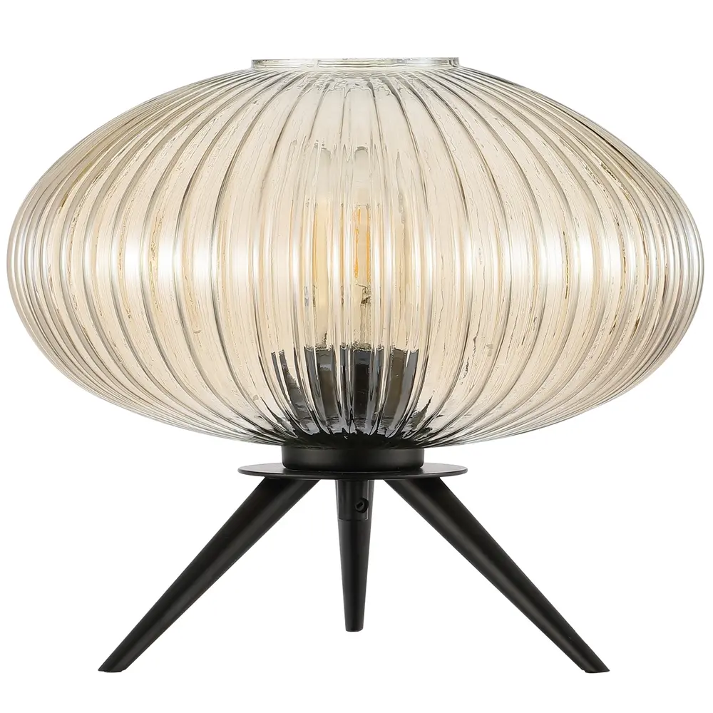 Coehlo, 10.25 Inch, Amber/Black, Glass/Iron Table Lamp
