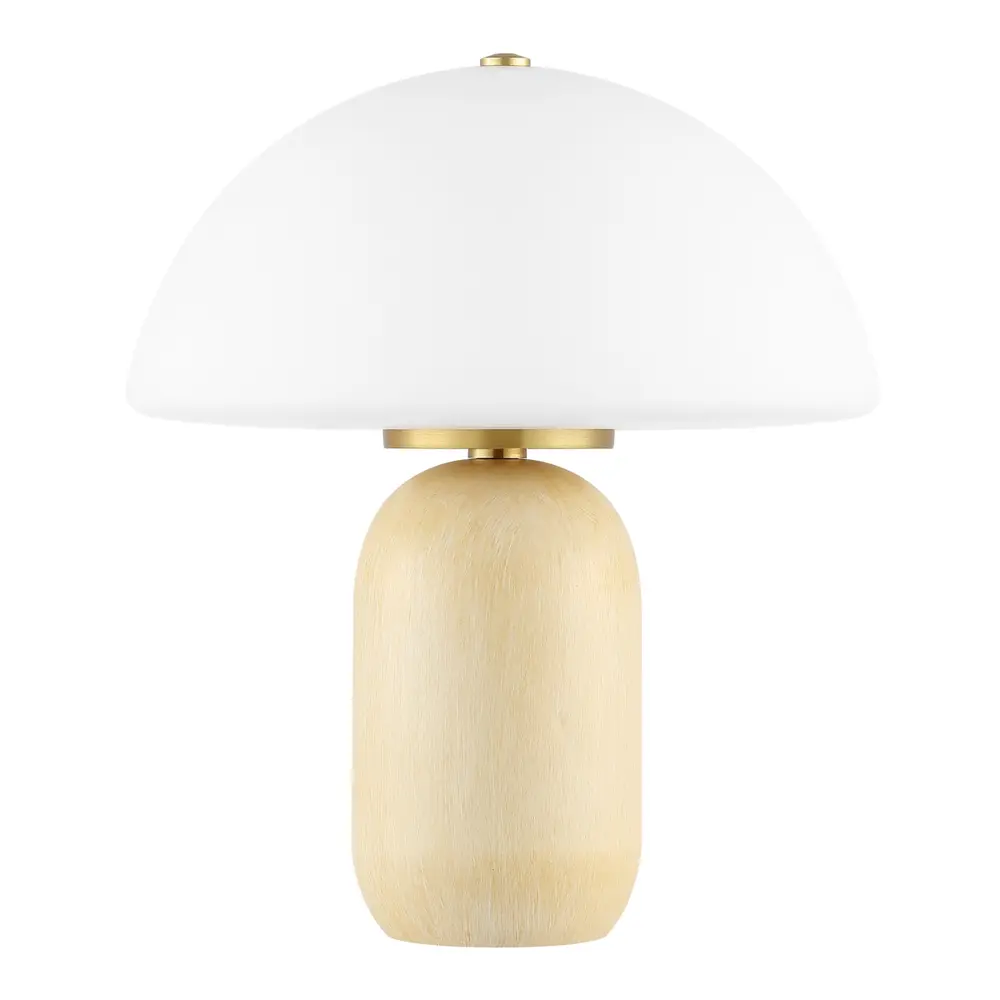 Fabio, 13.5 Inch, Natural/Brass, Glass/Iron Table Lamp