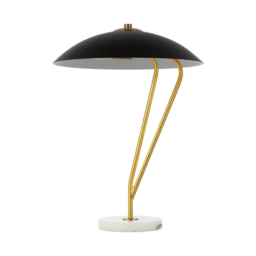 Suarez, 20.25 Inch, Black/Brass, Marble/Metal Table Lamp