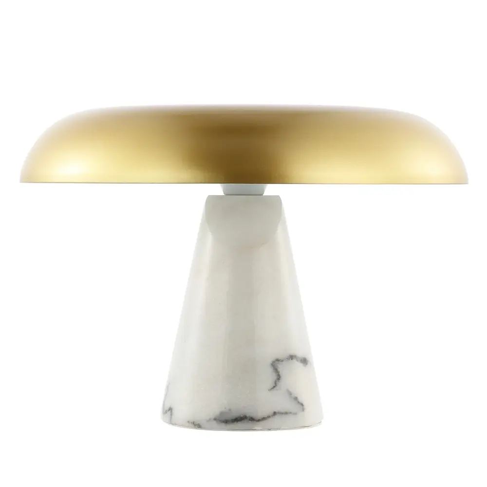 Vaughan, 14 Inch, White/Brass, Metal Table Lamp