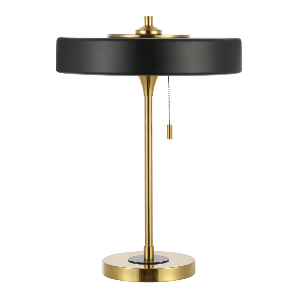 Decker, 16 Inch, Black/Brass, Metal Table Lamp