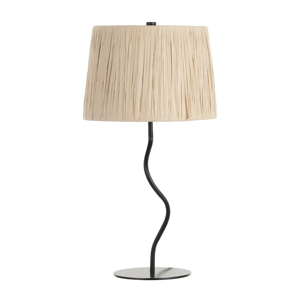 Ziggi, 24 Inch, Black/Natural, Lafite Grass/Metal Table Lamp